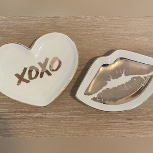 ❤️SOLD❤️New Z Gallerie Heart and Lips Shaped Decorative Trinket Dishes